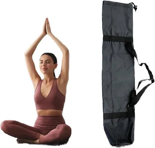 Yoga Mat Bag 210D Oxford Drawstring Carry Bag with Adjustable Shoulder Strap - 17 x 93 cm (Diameter: 11 cm)