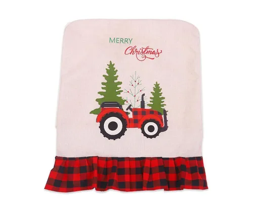 Merry Christmas Tree Car Dinner Chair Seat Cover Holiday Party Xmas Decoration-Red Black