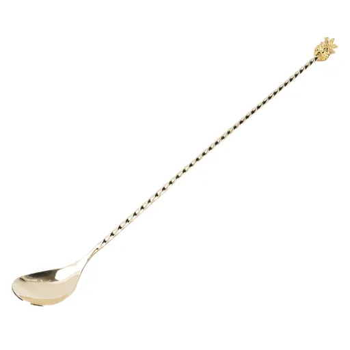 Bar Spoon Stainless Steel Cocktail Stirrer Mixing Spoon Comfortable Grip Cocktail Shaker Spoon for Party Home Gold