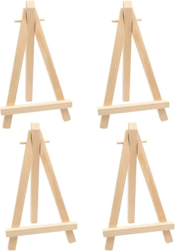 4 pieces - Table easel - Painting easel stand - Painting easel - Desk easel - Wooden easel - Wooden stand - Mini wooden stand - Display rack - mini painting easel - Home decoration - for photos, weddings, birthdays - 8*15 cm