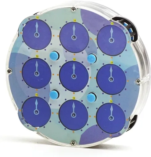 Speed Cube Clock M Magic Clock Transpsarent Blue Speed Clock Puzzle Educational Fidget Cube 3D Puzzle Toy