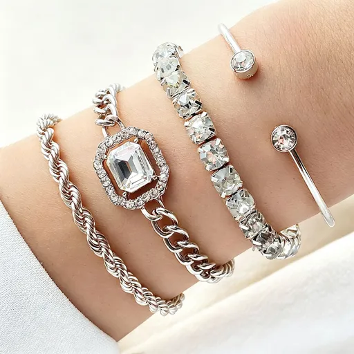 Minimalist Irregular Bracelet Set Women Stackable Bangle Set Retro Hand Jewelry H89625 Ideal Christmas Gift