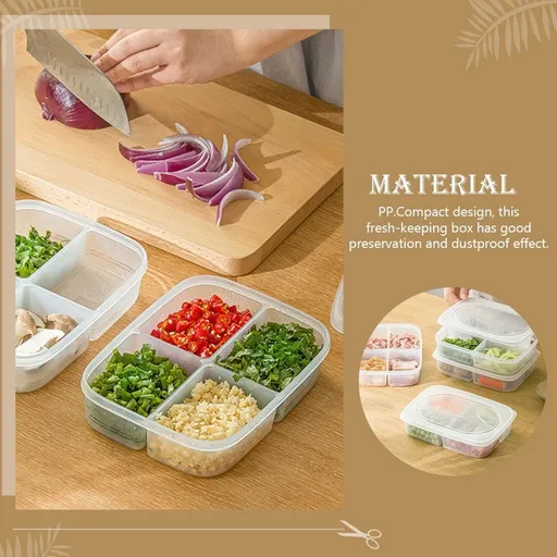 2Pcs Multi-Function Fridge Container Transparent Refrigerator Organizer for Convenient Storage