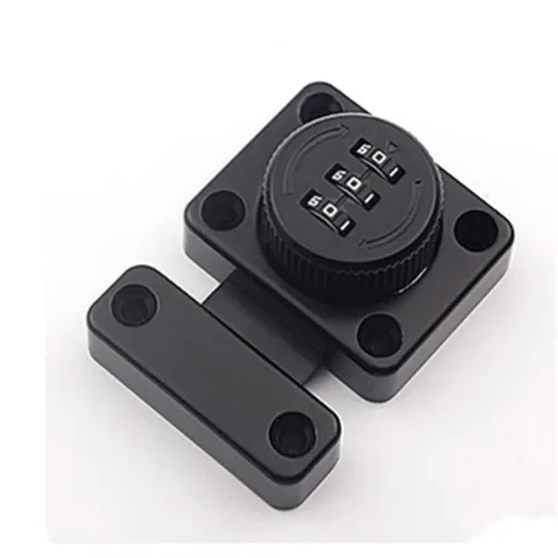 Combination Lock Bolt keyless Cabinet Door 3 Code Confidential File Cabinet Lock Applicable to Protecting Your valuables, Confidential documents or Personal Property Privacy (Black, 1 Pack)