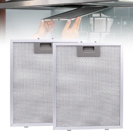2 pieces - Grease filter - 260*320*9 mm - Range hood filters - 5-layer - Replacement filter for range hood - Aluminium Grease filter - Grease filter for range hood - Filters for range hoods - Metal mesh - Filters - for cooktops, range hoods and ovens