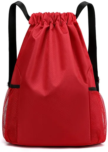 47*38*18cm - Drawstring bag - Drawstring backpack - large unisex sports backpack - with drawstring - gym bag - with two side pockets - backpack - sports bag - waterproof Oxford fabric backpack - waterproof travel bag - for beach, school, travel, outd