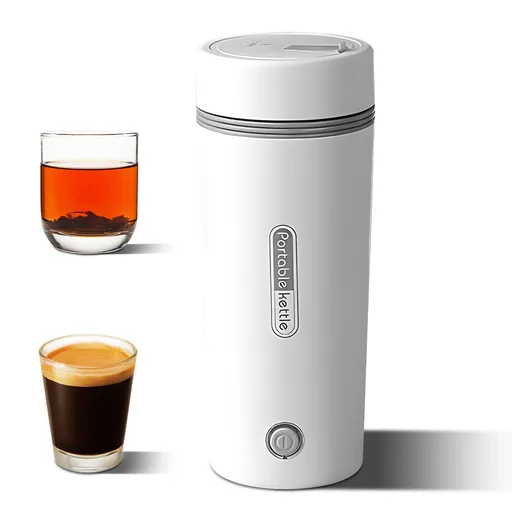 Portable Electric Kettle for Boiling Water 1.5Cup Small Tea Coffee Kettle Water Boiler Food Grade 304 Stainless Steel Leak Proof Hot Water Heater with Automatic Shut Off and Boil Dry Protection