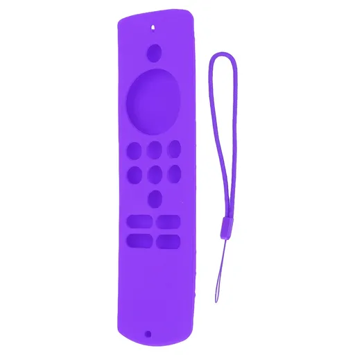 Remote Control Cover Silicone Soft Anti Slip Shockproof Protective Remote Sleeve With Lanyard for Fire TV Stick Lite Purple