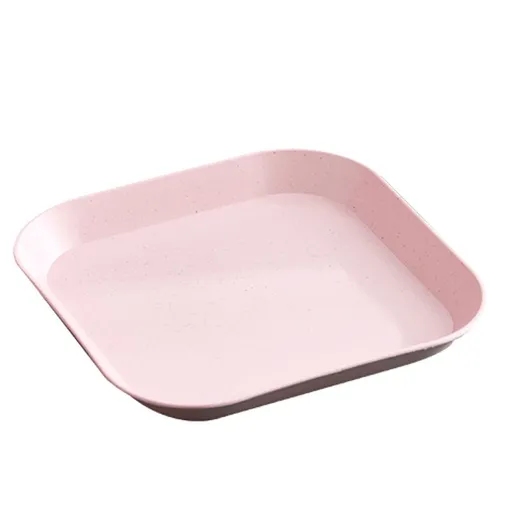 Multifunction Snack Plates Unbreakable 4pcs Set Healthy Food-grade Dinner Plates Dinnerware Dishes Set Square Food Plate Saucers