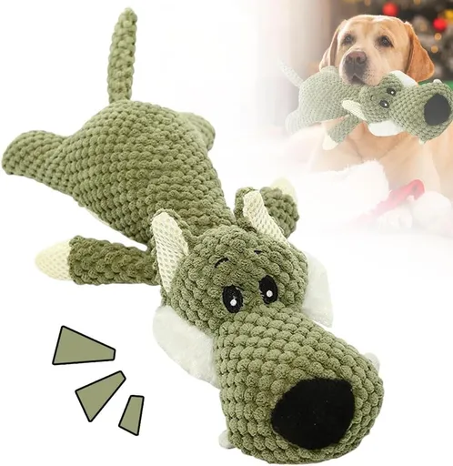 Dog Plush Toys for Aggressive Chewers, Dog Toys Indestructible Dog Puppy Squeaky Chew Toys, 2026 Interactive Dog Toys for Heavy Chewers Durable Chew Toys Dog Plush Toy (Green)