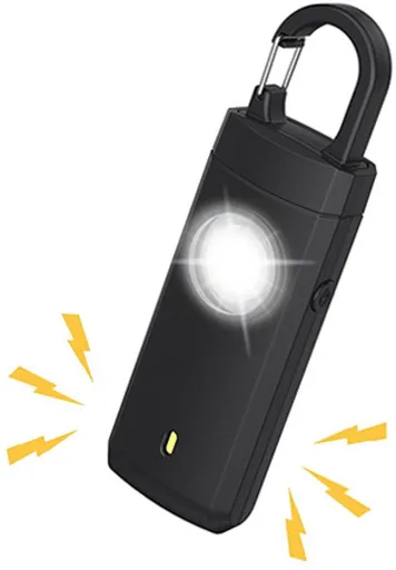 Personal Self-Defense Alarm, Self-Defense Alarm for Women, Alarm Keychain, Emergency Alarm, Rechargeable Alarm, Black