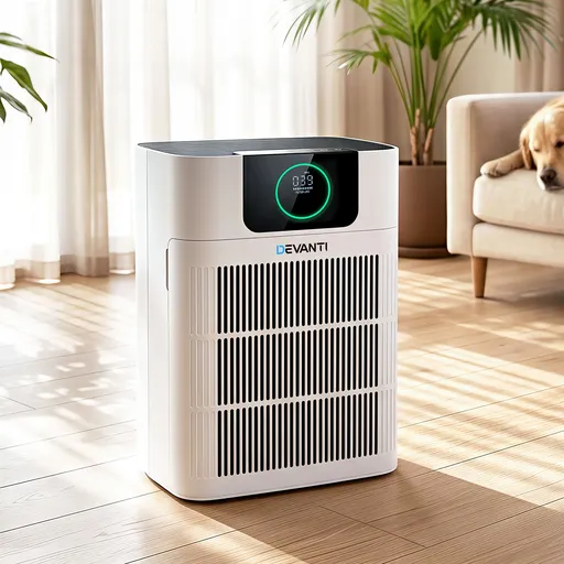 Devnati Pet Air Purifier 3 Stage HEPA Filter Cleaner PM25 Display Cat Dog Hair White