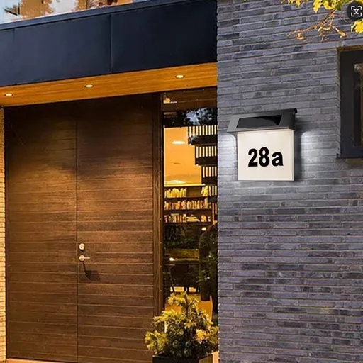 Solar Powered House Numbers Sign - Stainless Steel LED Illuminated Address Plaque | Outdoor Wall Mount | Includes Numbers & Letters | Weatherproof IP44 | Easy Installation
