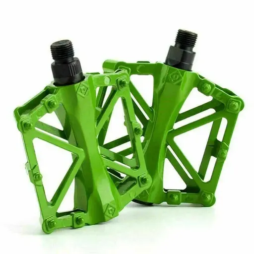 Bike Pedals Alloy Mountain Road MTB Colored Bicycle Nonslip Cycling Pedals 9/16" - Green