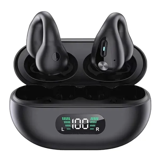 Bone Conduction Wireless Bluetooth Earphones Ear Clip Style Sport Headphones Black