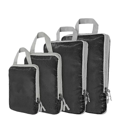 4pcs Ultralight Compression Packing Cubes for Carry-On Suitcase Travel Bags