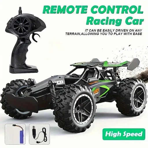 2.4G remote control car, high-speed off-road car, remote control toy for kids, four-wheel drive car, RC car with lights, outdoor toy Australia, gift for kids - Black - Size Three-electric systems