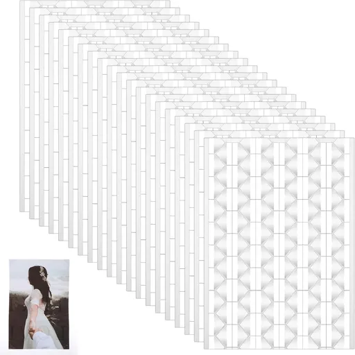 408 Pcs Clear Photo Corners Stickers Self-Adhesive Photo Corners Lens Photo Corner Sticker for DIY Scrapbooking, Memory Books Journal and Picture Album (Clear, 4 Sheet)