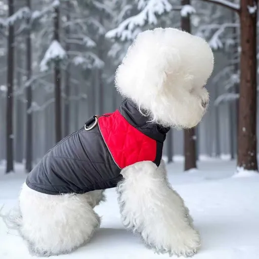 Winter Pet Dog Padded Vest with Waterproof Shell, Warm Fleece Lining, and Leash Attachment Ring for Outdoor Cold Weather Walks (XL, Red)