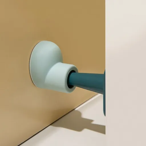 No-Punch Cartoon Door Stopper TPR Silicone Silent Anti-Collision Door Catch—Blue