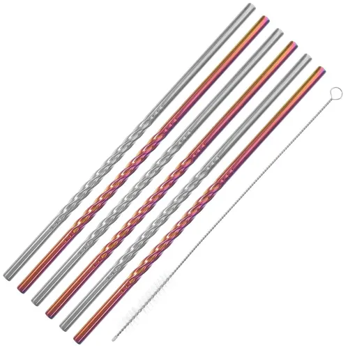 1Set Short Stainless Steel Straws for Juice Cocktail Coffee Decorative Use