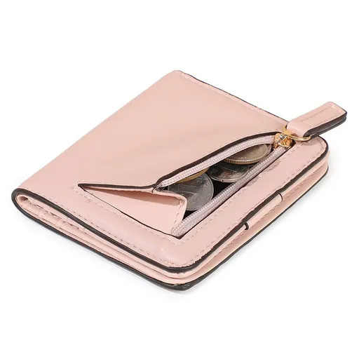 Slim PU Coin Purse, Women's Short Wallet, RFID Blocking Wallet, Minimalist Wallet, Ultra-thin Wallet, Australian Women's Wallet, Card Holder, Coin Purse - Pink - Size 2PCS