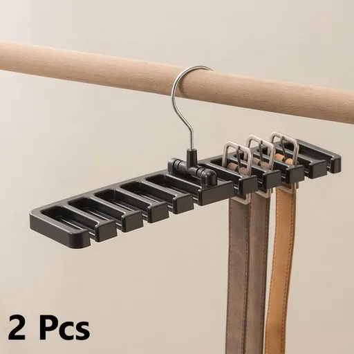 Wardrobe Belt Hanger Holder,10‑Slot Multi‑Purpose Storage Rack for Ties and Scarves,Black 2‑Pack,Home Closet Sorting Gadget,Christmas Halloween Housewarming Gift