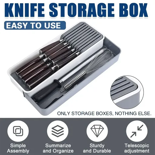 Drawer Dividers Kitchen Knife Organizer Storage Rack Holder Tray Utensil Insert