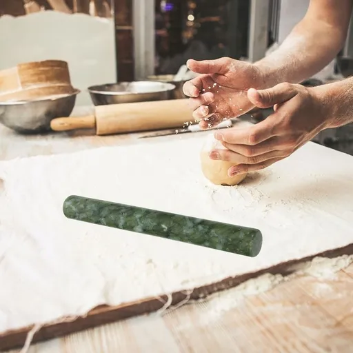 2Pcs Sturdy Green Rolling Pin for Baking Cake Dough and Dumpling Wrappers
