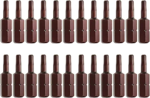 3mm Hex Tamper Resistant Bit Set 1/4 Inch Hex Shank Magnetic Bit Set 1 Inch Length - 24pcs