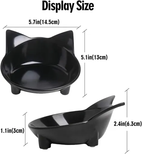 2pcs Cat Bowls Non Slip Cat Food Bowls,Pet Bowl Shallow Cat Water Bowl to Stress Relief of Fatigue,Dog Bowl Cat Feeding Wide Bowl