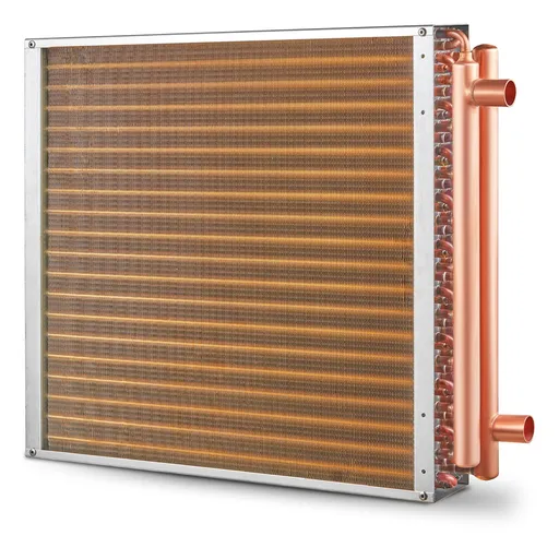 20"x 20" Heat Exchanger Water to Air 3-Row 3/8" Copper Ports 242 Fins