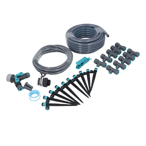 Drip Irrigation Kit 10m Hose Adjustable Spray Nozzle Plant Watering System for Lawn Garden Courtyard Greenhouse