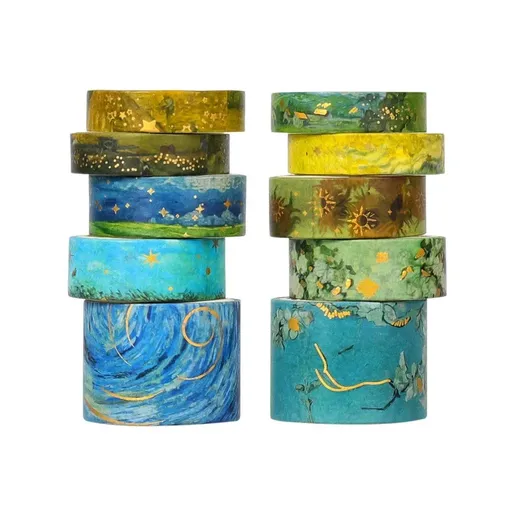 Gold Foil Washi Tape Set Decorative Craft Tape for Gift Wrapping Scrapbooking - YSSCJ