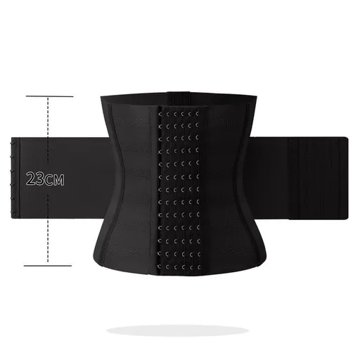 Black Size M Women's Waist Trainer Cincher - 7 Steel Bones Double Layer Mesh Breathable Tummy Control Corset Belt, Adjustable Hook Closure for Workout and Daily Shaping