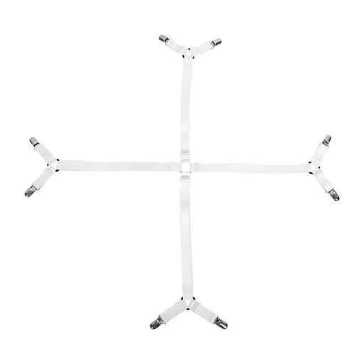 Bed Mattress Sheet Straps Clips Elastic Crisscross Adjustable Holder Fasteners White
