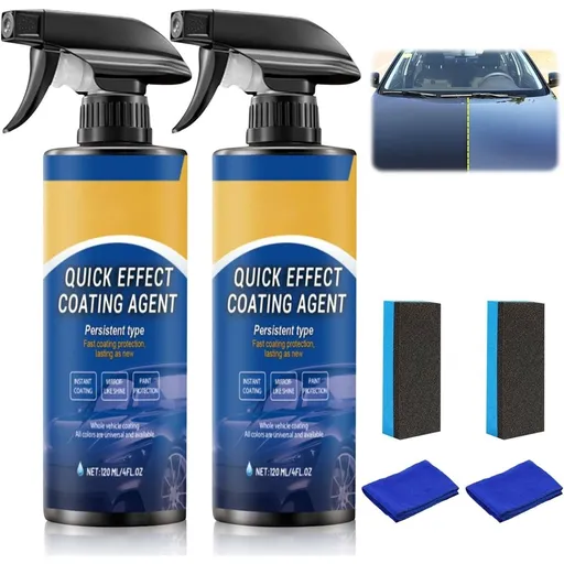 Advanced Car Quick-acting Coating Agent Spray, Fast-Acting Polish & Protectant for Automotive Surfaces, Provides Waterless Wash, Wax Finish and Streak-Free Shine in One Easy Application
