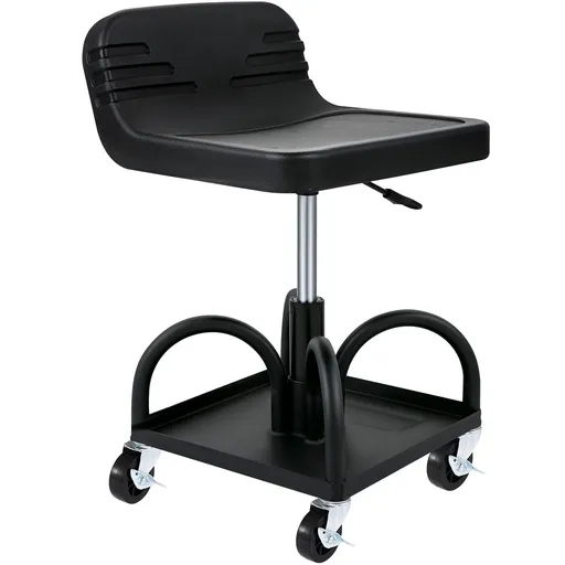 Rolling Garage Stool 300LBS Adjustable Mechanic Work Shop Seat w/Casters
