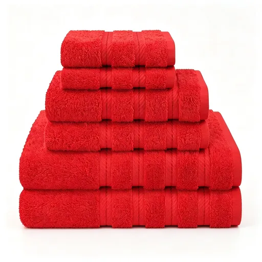Bright Red 34x34cm Pure Cotton Towel | Christmas Festive Household Gift | Soft Square Facial Towel For Home