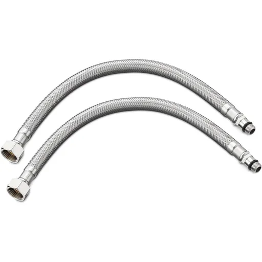 Flexible Kitchen Hose 60Cm Pack Of 2 Standard G3/8 X M10 X 60Cm Connection Tubes For Kitchen Bathroom Sink Faucet