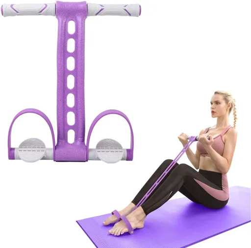 Ab Roller Fitness Resistance Bands Elastic Abdominal Trainer Purple