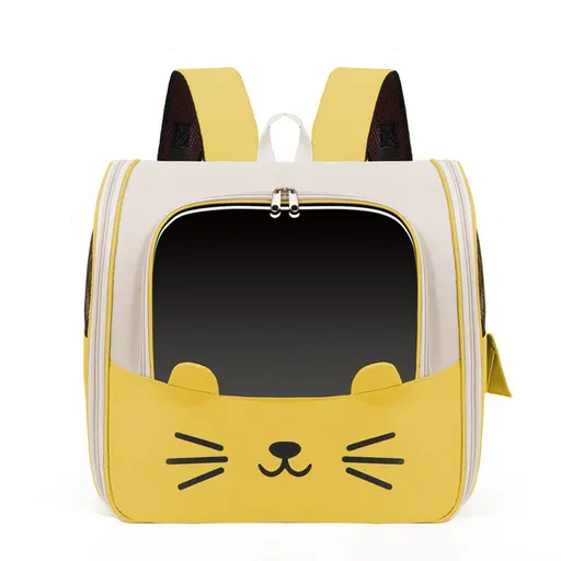 Pet Backpack Carrier for Dogs Cats – Breathable Lightweight Oxford Fabric, 3D Pressure Relief, Front Open Large Size, Travel Essential(yellow)