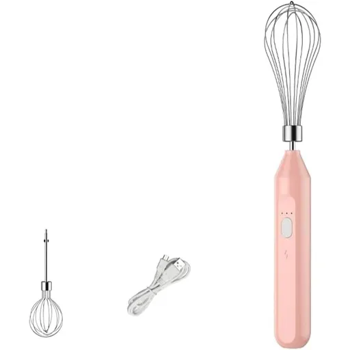 Electric Egg Beater, Cordless Hand Mixer 3 Speeds for Home Baking For Eggs Milkshakes Cream Butter (pink)