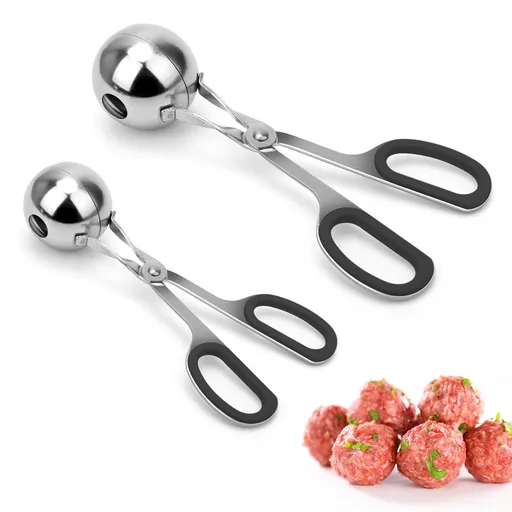 Meatball Maker, 2 PCS None-stick Meatball Scoop Ball Maker with Detachable Anti-Slip Handles, Stainless Steel Meat Baller