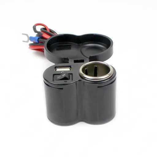 Motorcycle Phone,Handlebar Power Cigarette Lighter Socket Single USB Blue LED Waterproof for Electronic Devices