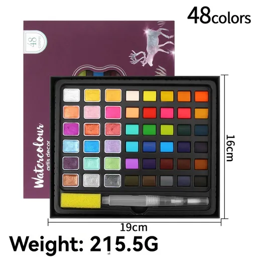 solid watercolor paint set, 24 color watercolor set, 36 color watercolor, 48 color watercolor, 88 color watercolor, watercolour paint for artists, professional watercolor pans, travel watercolour set, gift for artist, art supplies Australia - Multi-c