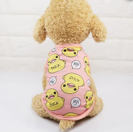 Dog Cat Vest Skirt Striped Mesh Summer Vest yellow duckling pink XL (bust 50CM recommended weight 4.50 kg-5.50 kg