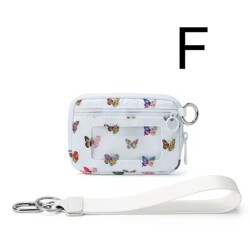 Waterproof Oxford Wristlet Wallet Card Holder with Detachable Wrist Strap, Multi-Pocket Zipper Pouch for Cards, Cash, Keys and Earphones, Ideal for Running, Fitness and Travel (F)