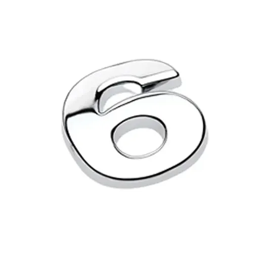 A-Z Alphabet Letters Car Sticker Self Adhesive Auto Badge Emblem 3D Chrome Good - Number 6