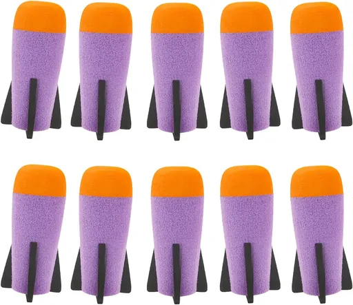 Missile Filled Foam Rocket Launcher Compatible for Nerf N-Strike Elite Series 10pcs,purple